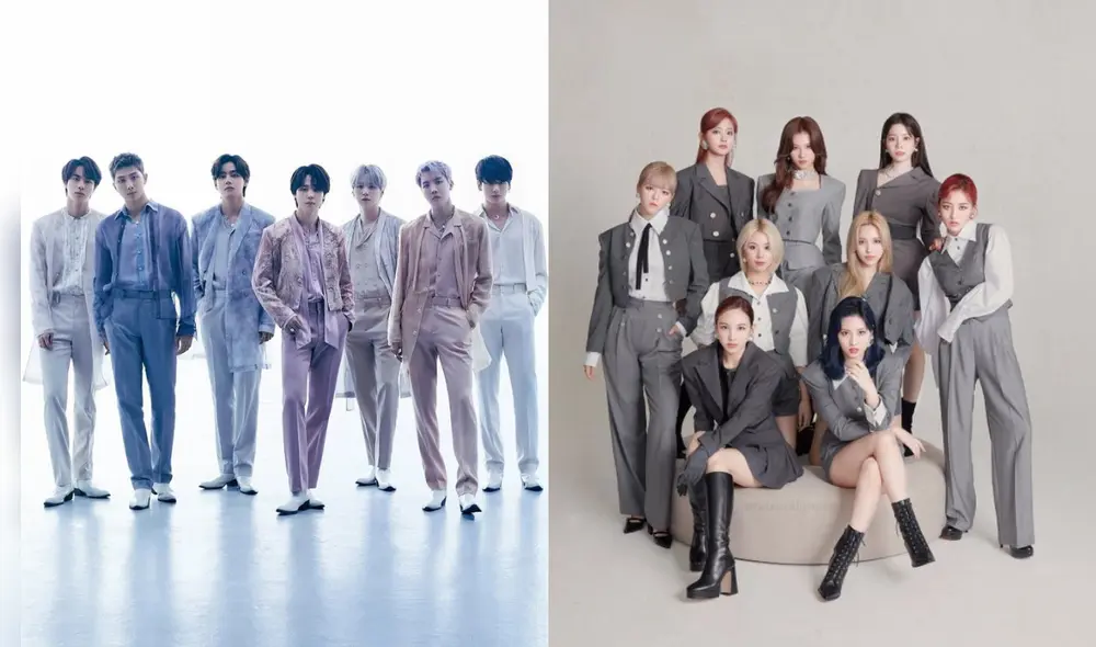 BTS y TWICE son los grupos más populares del k-pop y sus ventas lo demuestran. Foto: composición/Twitter.
