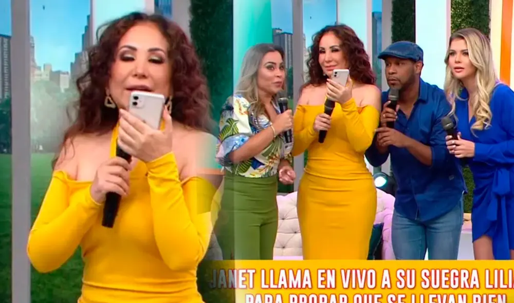 Liliana, la madre de Miguel Bayona, afirmó llevarse bien con Janet Barboza. Foto: composición/ captura de América TV Liliana, la madre de Miguel Bayona, afirmó llevarse bien con Janet Barboza. Foto: composición/ captura de América TV