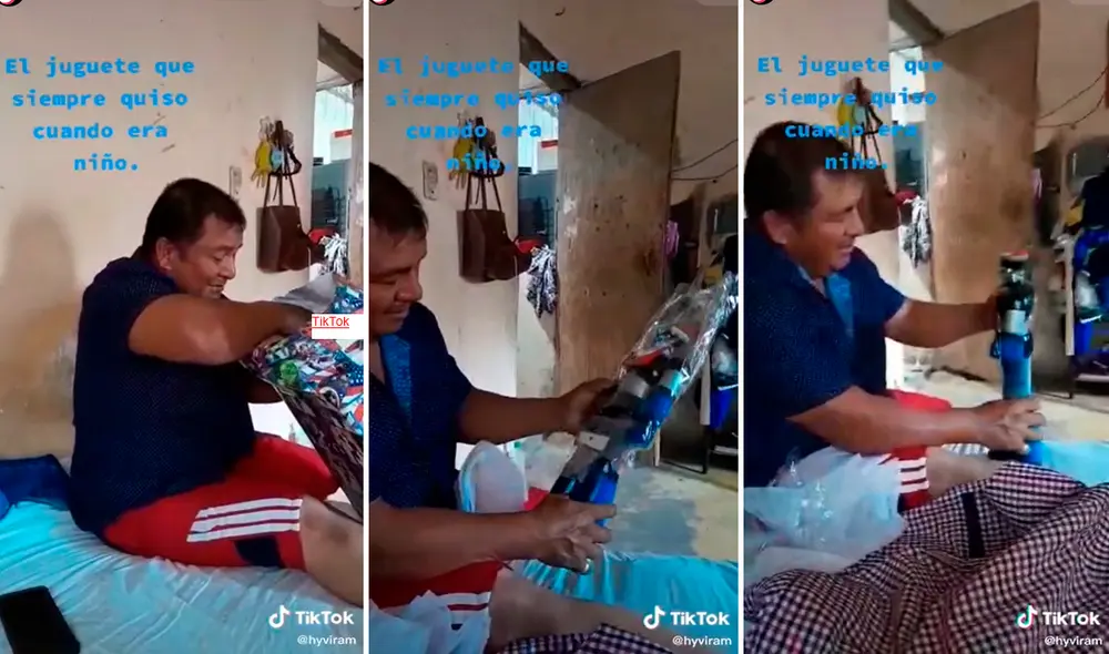 Aunque pasaron varias décadas desde su última aparición, la familia de este hombre logró adquirir el muñeco y brindárselo como sorpresa. Foto: captura de TikTok Aunque pasaron varias décadas desde su última aparición, la familia de este hombre logró adquirir el muñeco y brindárselo como sorpresa. Foto: captura de TikTok