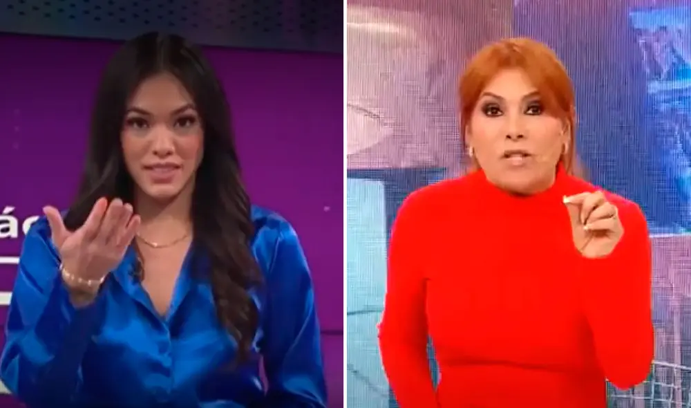 Jazmín Pinedo contó que pidió permiso al canal para responder a Magaly Medina. Foto: composición/ capturas de América TV/ATV Jazmín Pinedo contó que pidió permiso al canal para responder a Magaly Medina. Foto: composición/ capturas de América TV/ATV