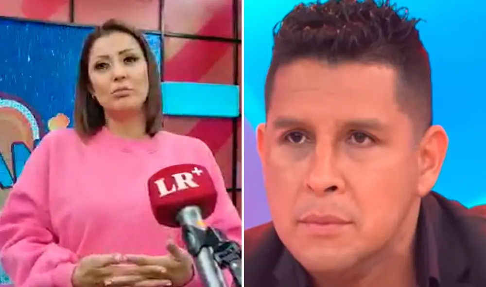 Karla Tarazona arremetió contra Néstor Villanueva por poner condición para firmarle el divorcio a Flor Polo. Foto: composición Omar Coca /  URPI-LR, captura América TV.