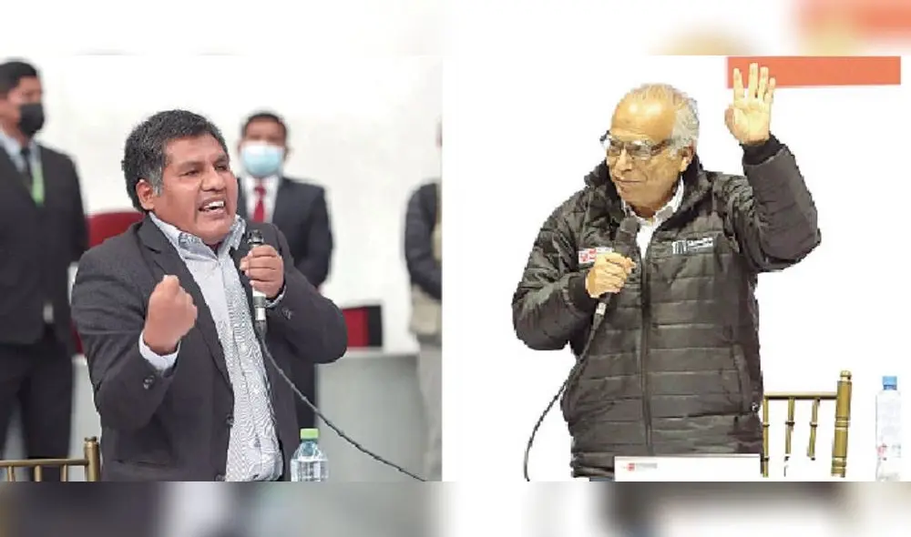 Choque de trenes. Para Jaime Quito el proyecto no debe ir en estas condiciones, sin embargo, Aníbal Torres está de acuerdo con la firma de adenda 13. Foto: Composición La República/Rodrigo Talavera