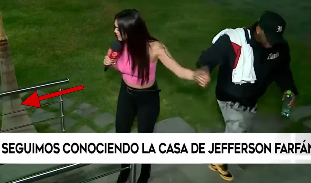 Jazmín Pinedo conoció al detalle el interior de la casa de Jefferson Farfán. Foto: captura América TV