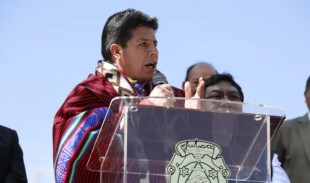 Pedro Castillo participó en el primer encuentro por el desarrollo de la región Puno este miércoles. Foto: Presidencia