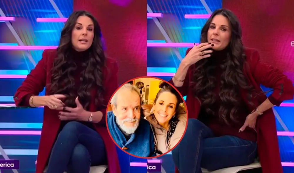 Rebeca Escribens triste por muerte de su papá. Foto: captura/América TV
