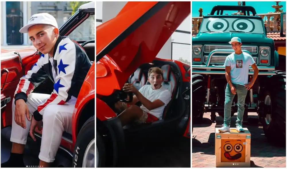 El adolescente se jacta de tener una fortuna de 10 millones de dólares solo en autos. Foto: Instagram