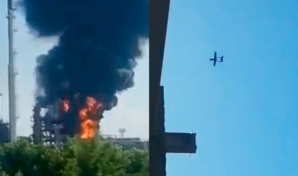 La refinería tuvo que detener la producción para evaluar los daños ocasionados. (Foto: Captura video) La refinería tuvo que detener la producción para evaluar los daños ocasionados. (Foto: Captura video)