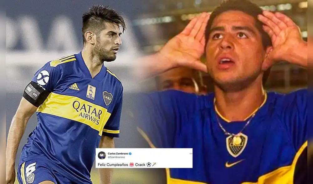 Carlos Zambrano fue respaldado en diversos momentos por Juan Román Riquelme. Foto: composición LR/Boca Juniors/captura Twitter
