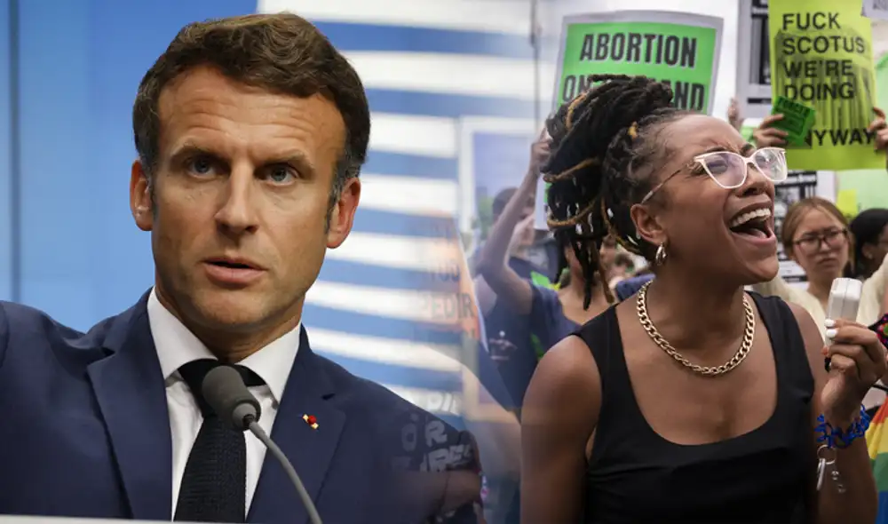 El máximo representante de Francia se pronuncia sobre la derogación de la ley que protege el aborto en Estados Unidos. Foto: composición/ AFP