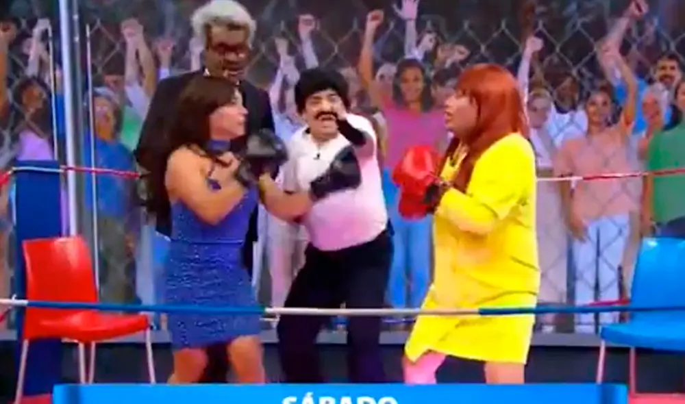 Jorge Benavides aprovechó el duelo entre Jazmín y Magaly para armar una divertida parodia. Foto: captura de ATV