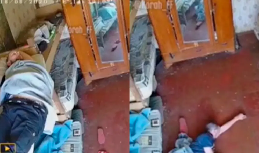 El hombre no se levantó a pesar de darse un golpe muy fuerte en el piso. Foto: composición/ @detodo13680/TikTok El hombre no se levantó a pesar de darse un golpe muy fuerte en el piso. Foto: composición/ @detodo13680/TikTok