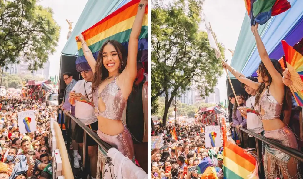 Danna Paola asistió a la Marcha del Orgullo LGTBIQ+. Foto: composición LR/ captura de Instagram