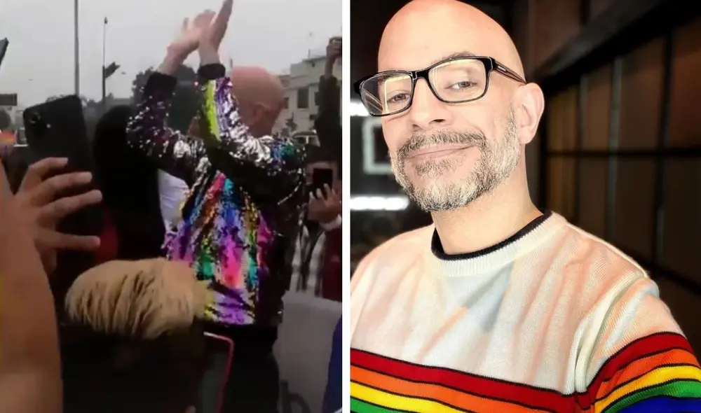 Ricardo Morán luce contento en la Marcha del Orgullo Gay. Foto: composición LR/ captura de Instagram