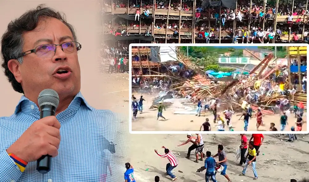 “Espero que todas las personas afectadas por el derrumbe de la plaza de El Espinal puedan salir airosas de sus heridas”, señaló Petro. (Foto: Composición/AFP) “Espero que todas las personas afectadas por el derrumbe de la plaza de El Espinal puedan salir airosas de sus heridas”, señaló Petro. (Foto: Composición/AFP)