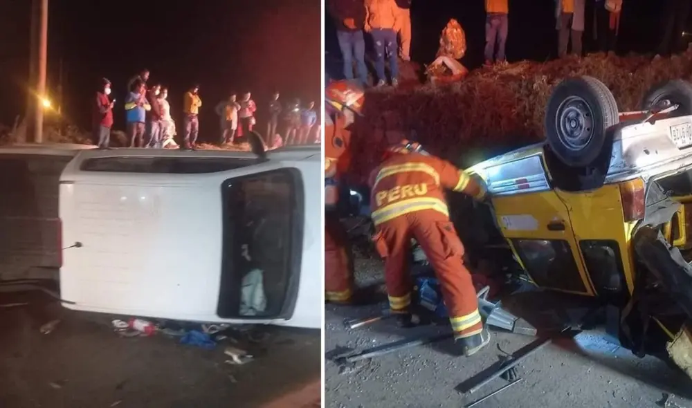 El violento choque resultó peor para el conductor del auto Tico. Fuente: Bomberos