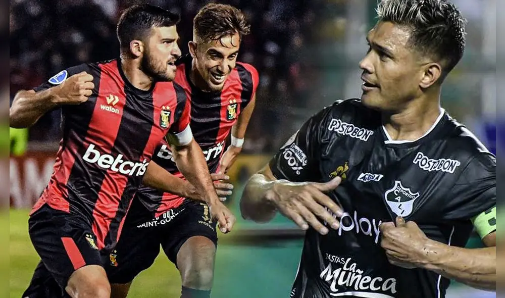 Bernardo Cuesta y Teófilo Gutiérrez son los referentes de ambos clubes. Foto: Conmebol Sudamericana/Dimayor