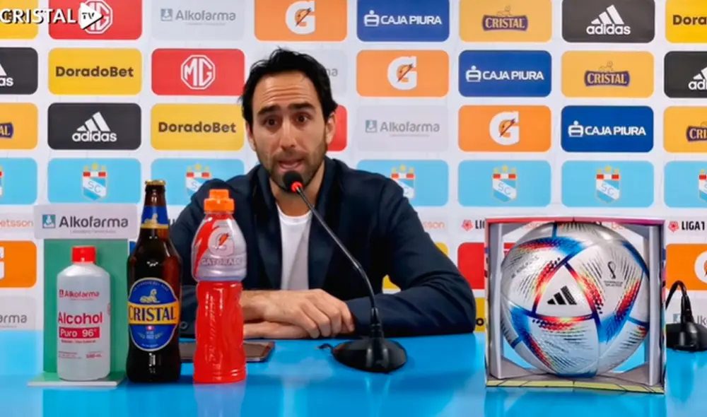 El directivo del conjunto rimense brindó su postura en conferencia de prensa. Foto: captura/Sporting Cristal TV El directivo del conjunto rimense brindó su postura en conferencia de prensa. Foto: captura/Sporting Cristal TV