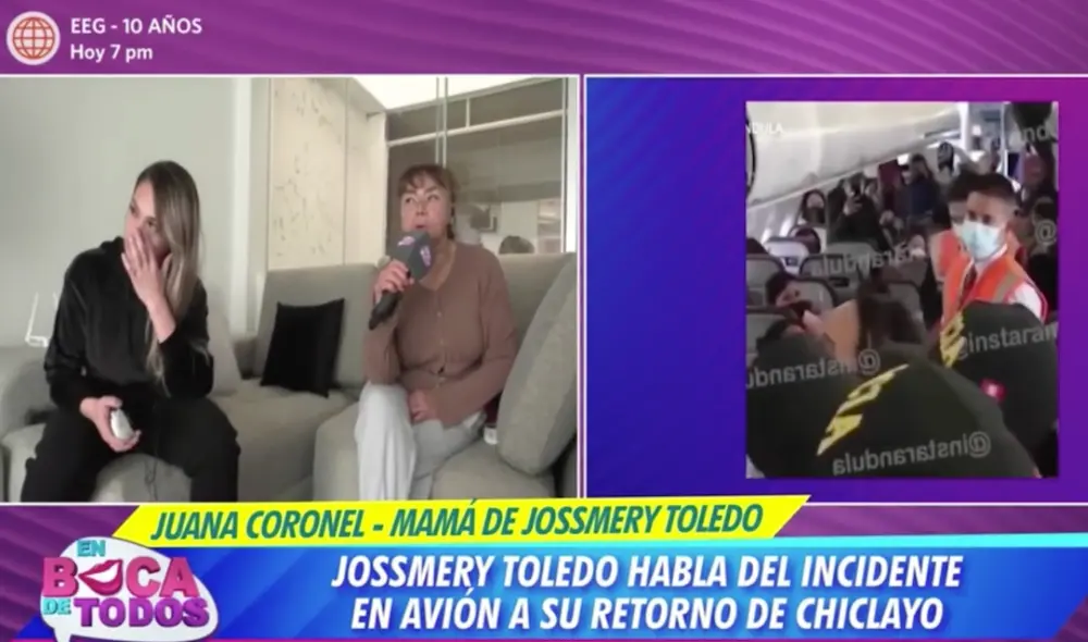 La señora Juana Coronal se quebró al comentar sobre los ataques que sufrió su hija, Jossmery Toledo. Foto: captura de "En boca de todos"