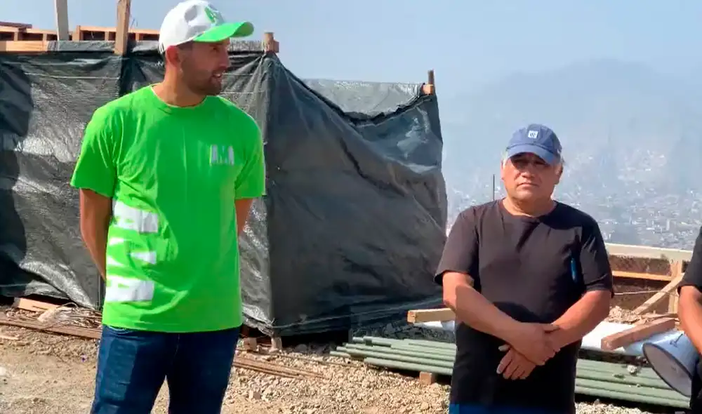 Hernán Barcos en San Juan de Lurigancho con ONG AMA Perú. Foto: captura