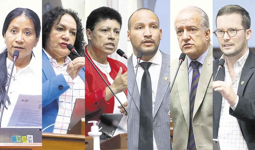 Rosio Torres (APP) María Acuña (APP) Martha Moyano (FP) Nano Guerra (FP) Alejandro Muñante (RP) Alejandro Cavero (AP) Rosio Torres (APP) María Acuña (APP) Martha Moyano (FP) Nano Guerra (FP) Alejandro Muñante (RP) Alejandro Cavero (AP)