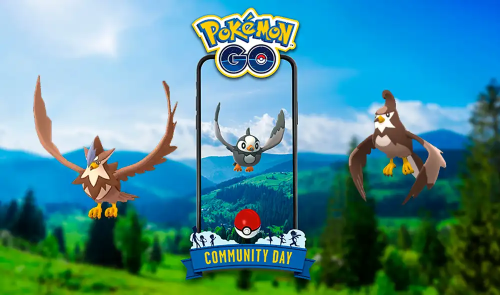 Niantic también prepara un bonus de equipo en el que tendrás que enfrentar a Staravia en las incursiones de cuatro estrellas. Foto: Pokémon GO / composición La República