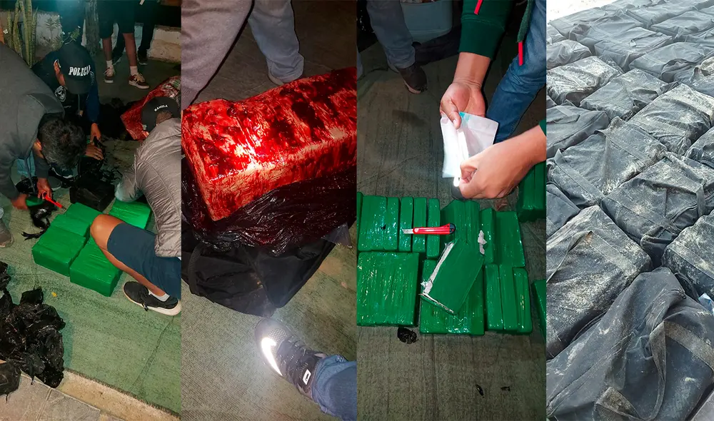 Cargamento de cocaína iba a ser trasladado en una lancha artesanal hasta altamar, donde luego sería embarcado en un buque que ahora es buscado por las autoridades. Foto: composición LR / PNP