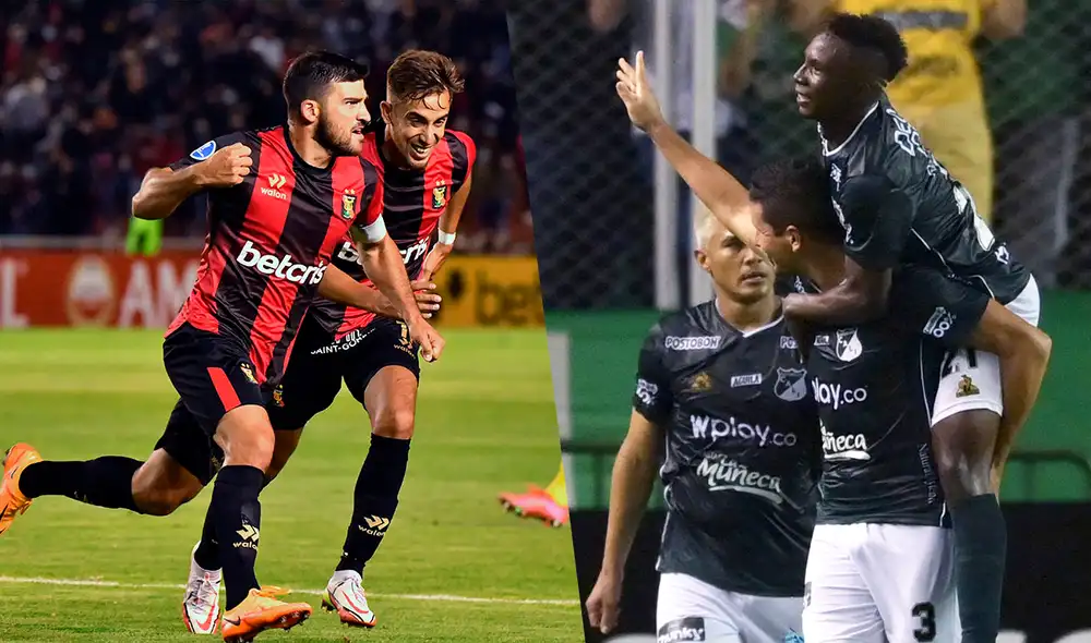 Melgar vs. Deportivo Cali: el partido de vuelta se jugará el 6 de julio. Foto: composición GLR/AFP