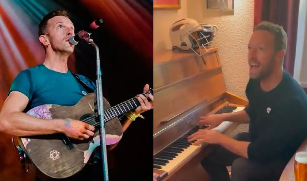 Chris Martin dedicó "A Sky Full Of Stars" a una pareja de novios que estaba en el bar. Foto: composición/Coldplay/Instagram/captura Twitter.