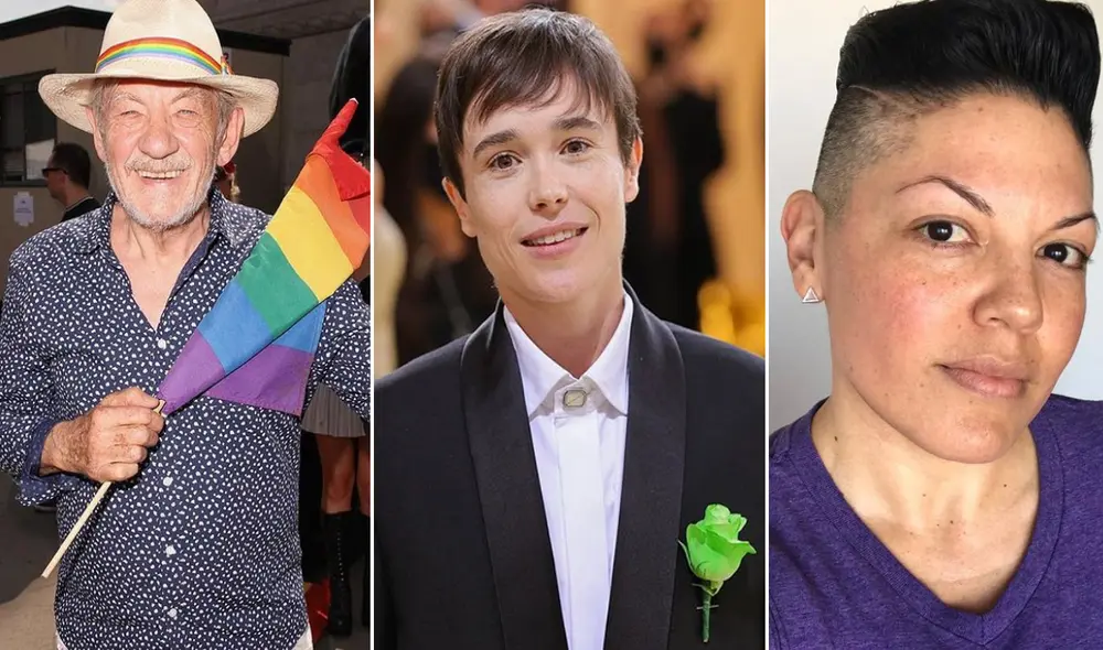 Actores y actrices que forman parte de la comunidad LGTBIQ+. Foto: @elliotpage/@therealsararamirez/@ianmckellen