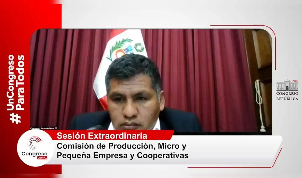 El presidente de la Comisión de Producción, Jaime Quito Sarmiento. Foto: Captura de pantalla