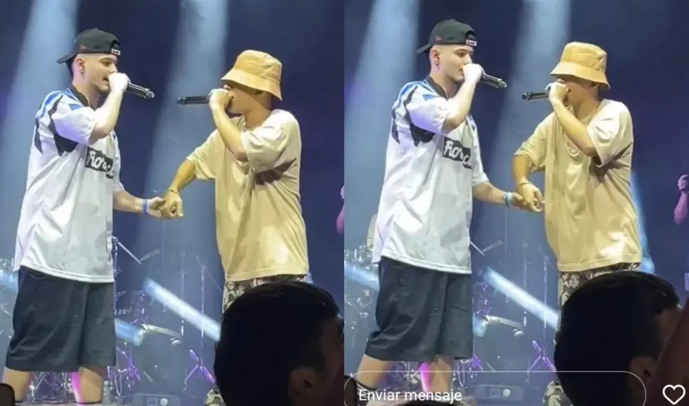 Trueno y Bnet le regalaron al público madrileño uno de los mejores momentos de la noche. Foto: captura/Twitter