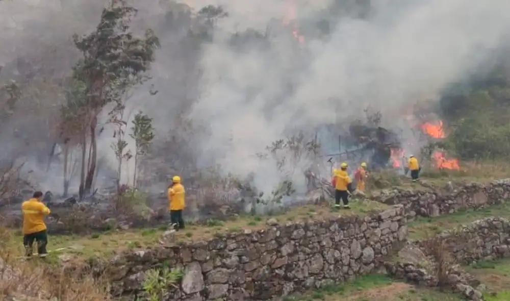 El incendio se extendió a causa del viento. Foto: Municipalidad de Machu Picchu