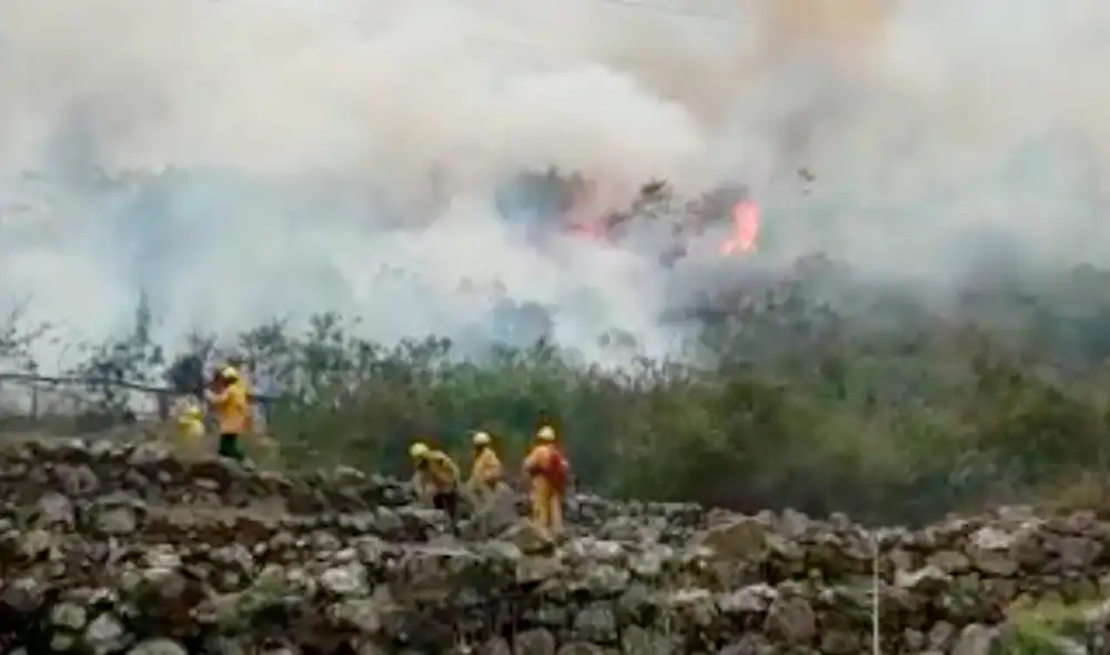 Se conoce que el fuego se encuentra en un sector de difícil acceso. Foto: Municipalidad de Machu Picchu Se conoce que el fuego se encuentra en un sector de difícil acceso. Foto: Municipalidad de Machu Picchu