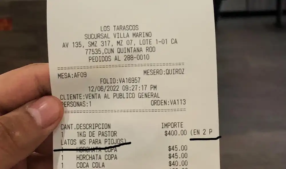 La empresa aseguró que el mesero ya no trabaja con ellos. Foto: Milenio La empresa aseguró que el mesero ya no trabaja con ellos. Foto: Milenio