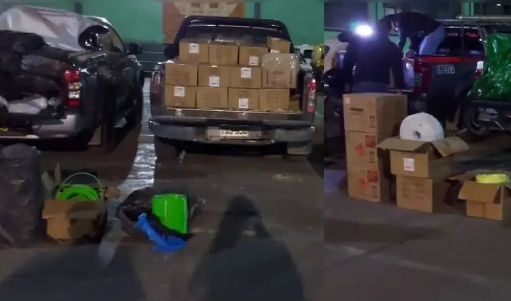 Los materiales incautados son un promedio de 20.000 cartuchos de dinamita, 82.700 metros de cordón detonante, 1.600 cordones de seguridad y 50.000 detonadores. Foto: captura de vídeo/Cajamarca Reporteros Los materiales incautados son un promedio de 20.000 cartuchos de dinamita, 82.700 metros de cordón detonante, 1.600 cordones de seguridad y 50.000 detonadores. Foto: captura de vídeo/Cajamarca Reporteros