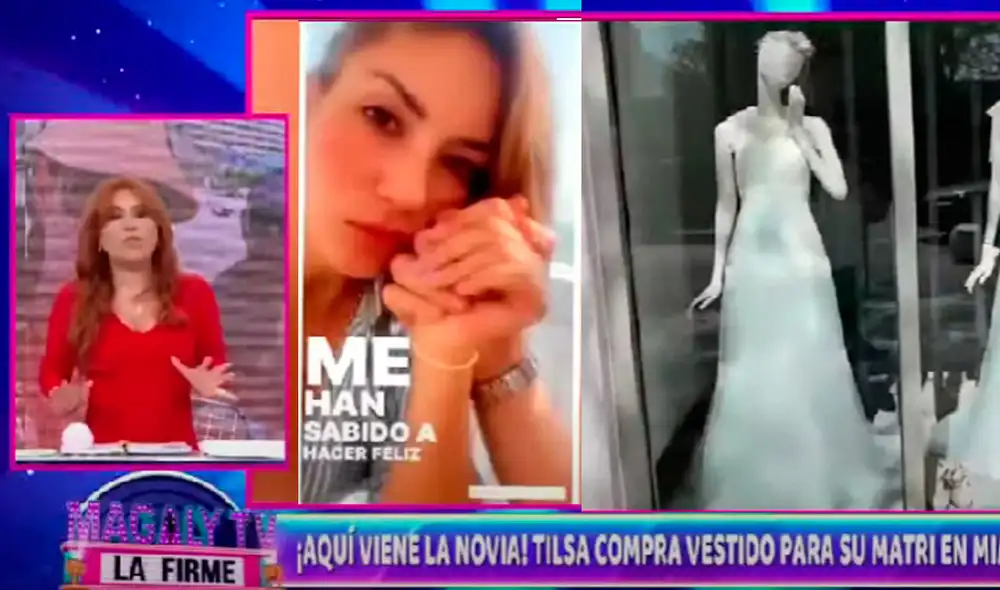 Magaly Medina habló del vestido de Tilsa Lozano en su programa del 29 de junio. Foto: captura de ATV