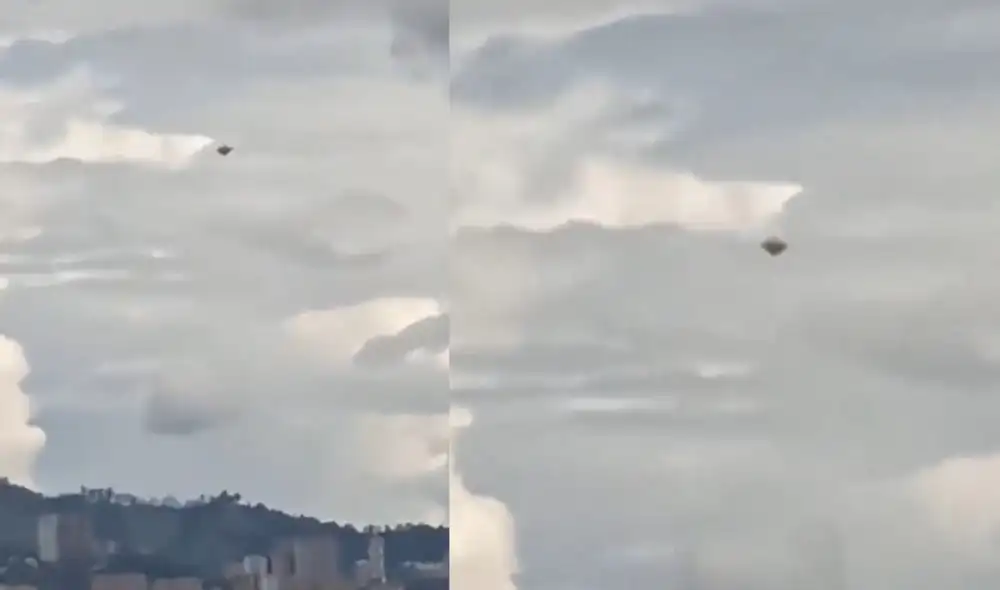 El ovni permaneció estático por una hora, según los testigos. Foto: Captura/Twitter El ovni permaneció estático por una hora, según los testigos. Foto: Captura/Twitter