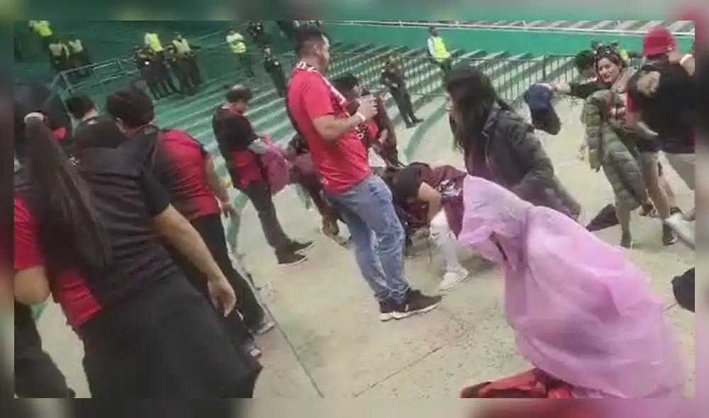 Hinchas del FBC Melgar limpiaron su tribuna en Colombia. Foto: Captura video cortesía
