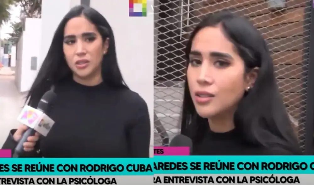 Melissa Paredes declaró antes de ingresar a una reunión con Rodrigo Cuba, su hija y una psicóloga. Foto: captura de Willax