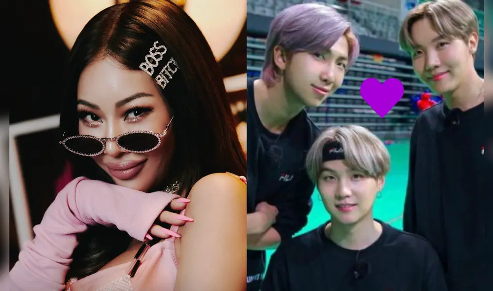 Rapera no dudó en halagar a este integrante de BTS que recientemente la ha conquistado con sus pasos de baile Foto: composición La República/P-Nation/Hybe