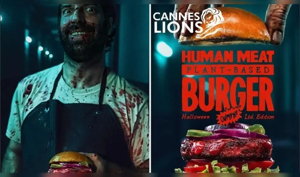 La hamburguesa que sabe a carne humana está hecha a base de plantas. Foto: Cannes Lions La hamburguesa que sabe a carne humana está hecha a base de plantas. Foto: Cannes Lions