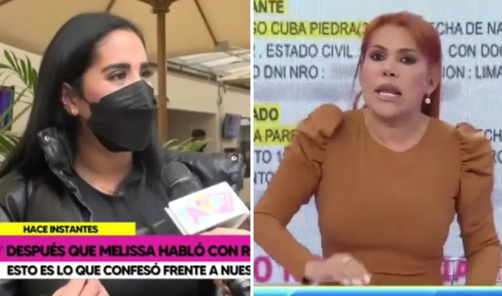 Melissa Paredes se mostró indignada por la postura de Magaly Medina al abordar este caso. Foto: captura de Willax TV/ATV Melissa Paredes se mostró indignada por la postura de Magaly Medina al abordar este caso. Foto: captura de Willax TV/ATV