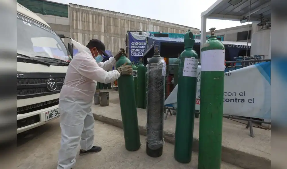 La recarga de balones funciona las 24 horas del día. Foto: MPT La recarga de balones funciona las 24 horas del día. Foto: MPT