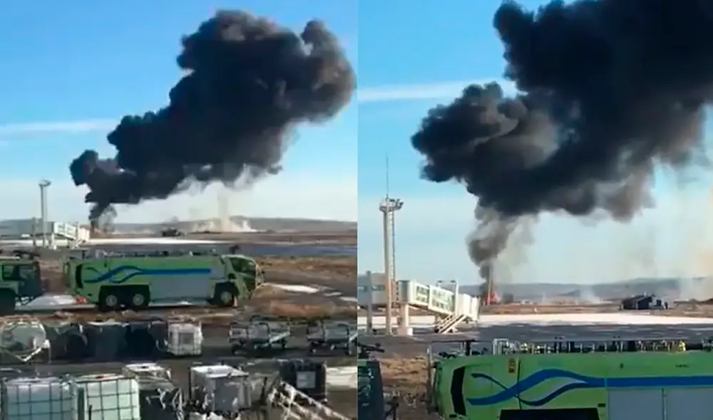 El avión se estrelló en el aeropuerto de Río Grande. Foto: captura de La Nación El avión se estrelló en el aeropuerto de Río Grande. Foto: captura de La Nación