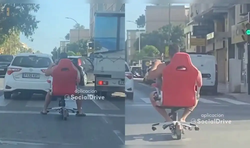 El joven paseó por las calles de Málaga a poca velocidad. Foto: composición/ @SocialDrive_es/Twitter El joven paseó por las calles de Málaga a poca velocidad. Foto: composición/ @SocialDrive_es/Twitter