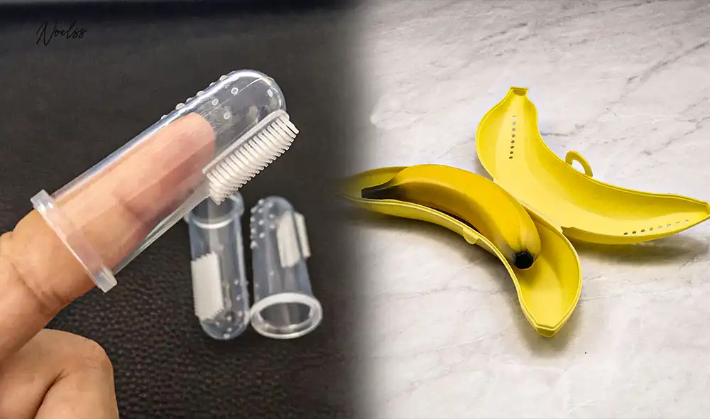 Un cepillo de dientes que se usa a dedo y un porta plátano destacan entre los productos más extraños de Japón. Foto: Jazmín Ceras/composición LR Un cepillo de dientes que se usa a dedo y un porta plátano destacan entre los productos más extraños de Japón. Foto: Jazmín Ceras/composición LR