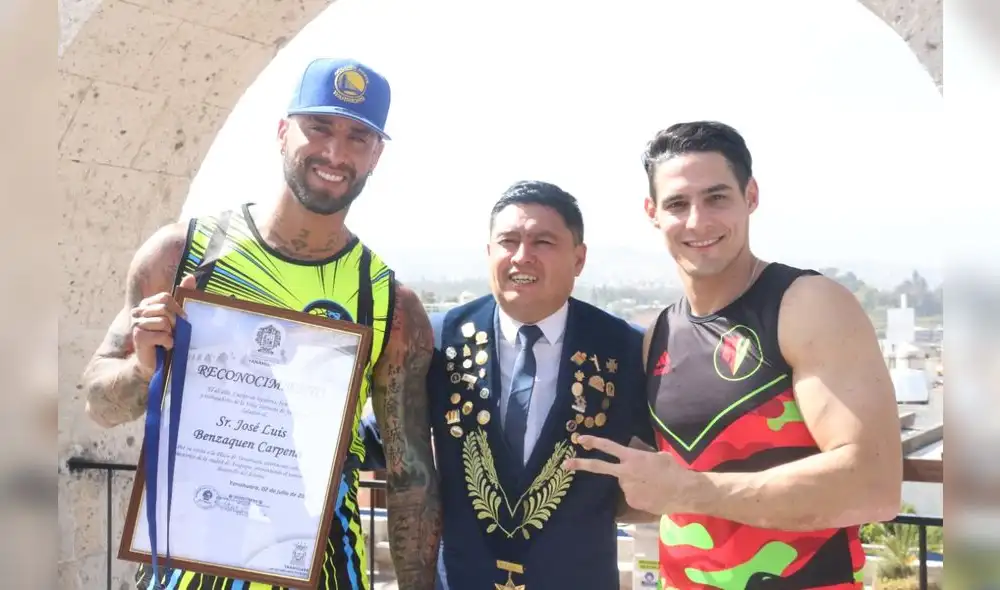 Alcalde de Yanahuara justifica la condecoración de integrantes de "Esto es Guerra" con estrategia reactivación turística. Foto: Cortesía de Municipalidad de Yanahuara