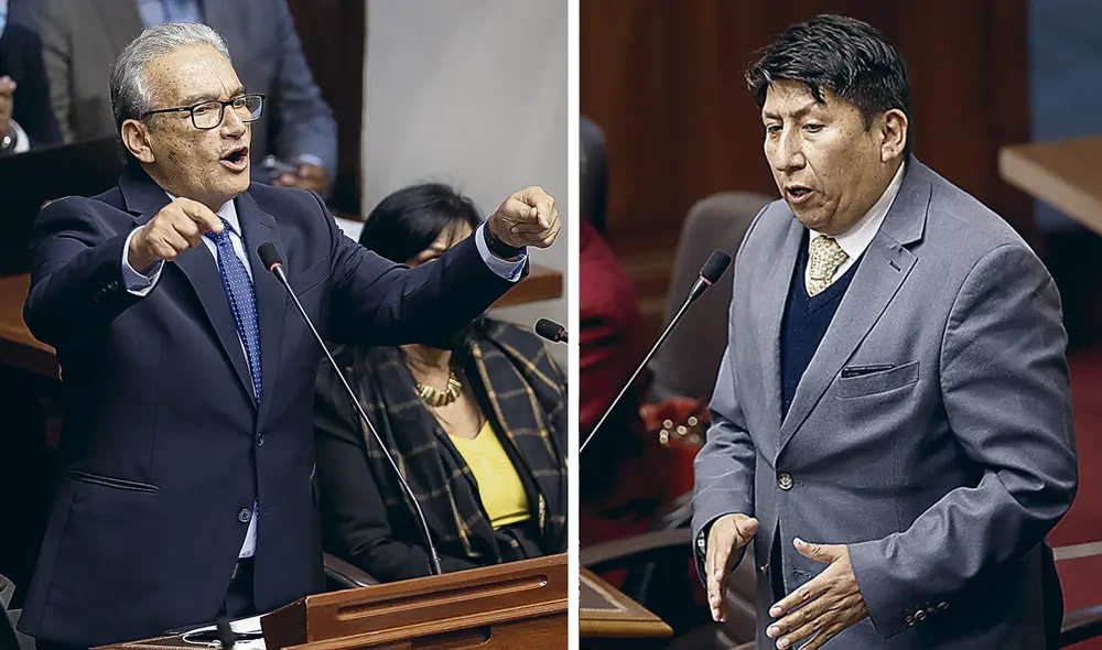 Aliados. Alejandro Aguinaga (FP) y Waldemar Cerrón (PL) son coautores de proyecto de ley. Foto: composición La República Aliados. Alejandro Aguinaga (FP) y Waldemar Cerrón (PL) son coautores de proyecto de ley. Foto: composición La República