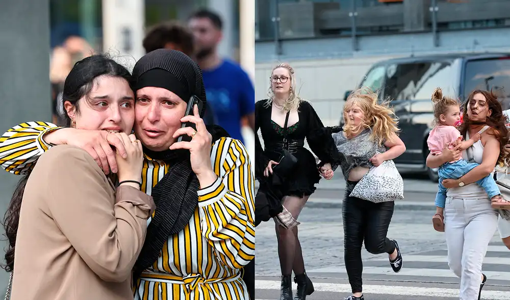 Familias huyen de los disparos en centro comercial de Dinamarca. Foto: AFP