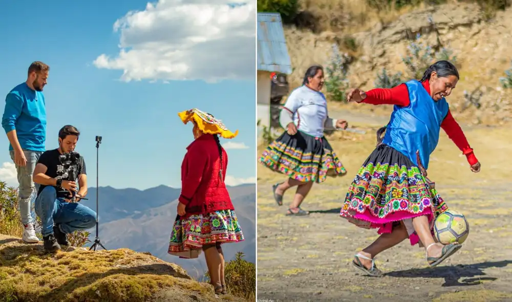 Para la grabación del documental, las mujeres de la comunidad campesina de Churubamba se mostraron representando fielmente sus orígenes. Foto: Municipalidad de Andahuaylillas Para la grabación del documental, las mujeres de la comunidad campesina de Churubamba se mostraron representando fielmente sus orígenes. Foto: Municipalidad de Andahuaylillas